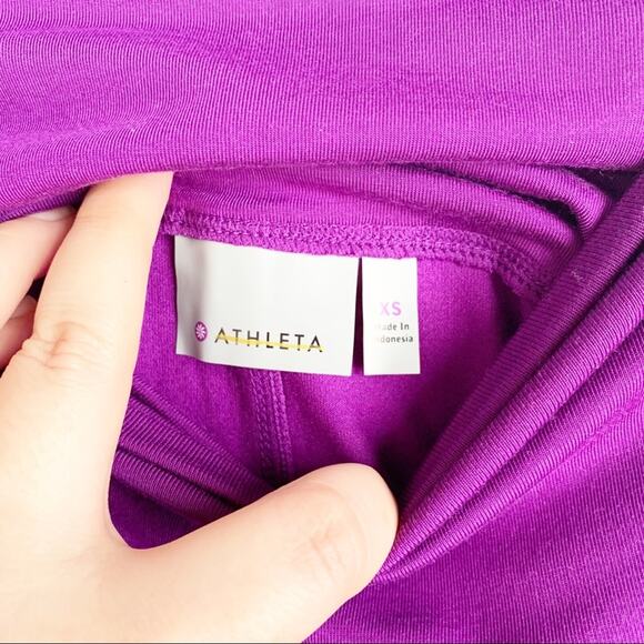 Athleta Seaside Fold Faux Wrap Tencel Skirt Athleisure Purple NWT XS Active - Picture 6 of 9